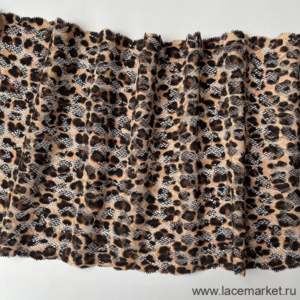Эластичное кружево леопард 23 см цв225 , УПАКОВКА 10 м (S001-280-225) 