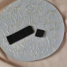 Черная тканевая застежка для бюстгальтера 20 мм 1x3, 1 шт.(070-103-401) 