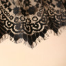 Черное неэластичное кружево с ресничками шантильи 75 см, купон 3 м (Р001-215-201)