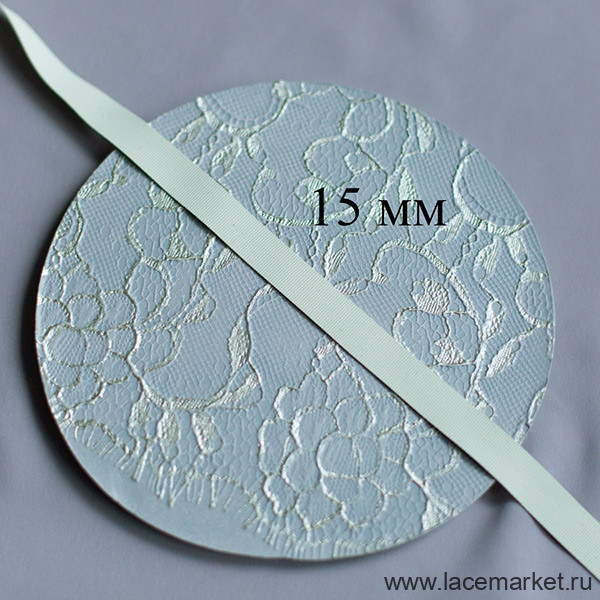 Латексная резинка для купальника БЕЛАЯ 15 мм, 1 м (Р) 