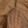 Темно-бежевая эластичная сетка в горох цв.225, 1 м (021-009-225)