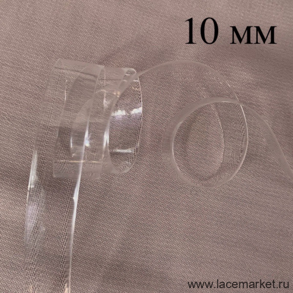 Силиконовая резинка прозрачная 10 мм, 1 м  