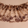 Бежевое эластичное кружево с коричневыми цветами 18 см, 1 м (Р001-007-305)