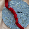 Красная окантовочная эластичная лента бейка матовая Турция 15 мм цв.516, 1 м (005-015-516)