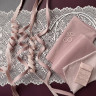 Набор для пошива нижнего белья с микрофиброй розовый (пудра+молочно-розовый) /лиф на кости(кости не входят в набор)+ трусики (090-004-911)