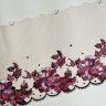 Кружево вышивка на сетке розовые цветы 20 см (правая), 1 м (001-285-125) 