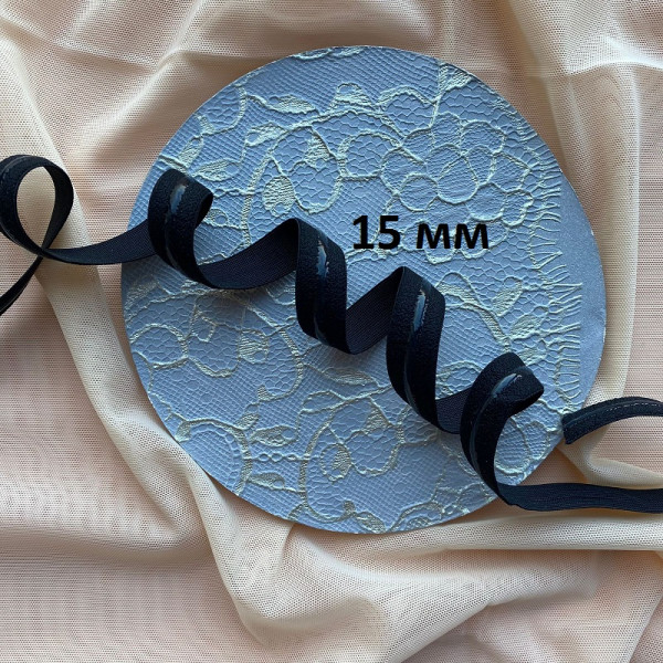 Отделочная резинка с силиконом черная 15 мм, 1 м (006-015-101)