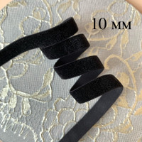 Черная бархатная резинка 10 мм, 1 м (007-010-201) 