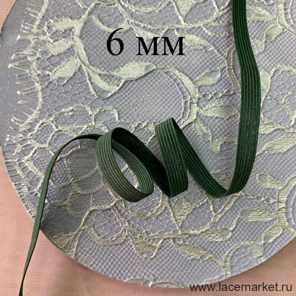 Отделочная резинка хаки 6 мм цв.122, 1 м (004-006-122)
