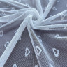 Белая эластичная сетка с прозрачными сердечками цв.602, 1 м (Р021-219-602)