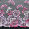 Кружево вышивка на сетке розовое 18 см цв.274 (правая), 1 м (001-253-274)  