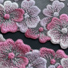 Кружево вышивка на сетке розовое 18 см цв.274 (правая), 1 м (001-253-274)  