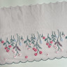 Кружево вышивка на розовой сетке цветы 22 см (левая) цв410А, 1 м (001-287-410) 