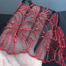 Кружево вышивка на сетке черное с красным 20 см (левая), 1 м (001-250-201)