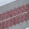 Кружево вышивка на сетке черное с красным 20 см (правая), 1 м (001-250-201) 