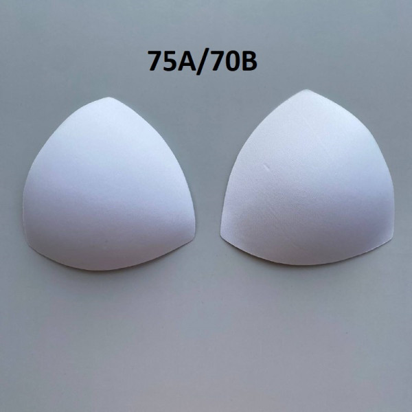 Белые треугольные чашки без пушап 75A/70B цв.202, 1 пара (Р055-170-211) 
