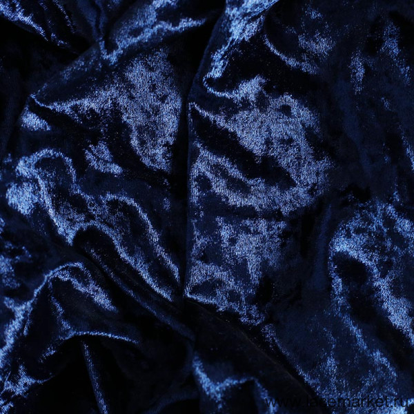 Синий бархат-велюр стрейч цв.704, 1 м (029-002-704)