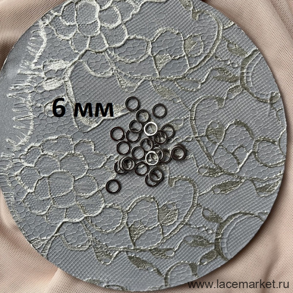 Кольцо для бретели 6 мм металл серебро, 1 шт. (071-116-190)