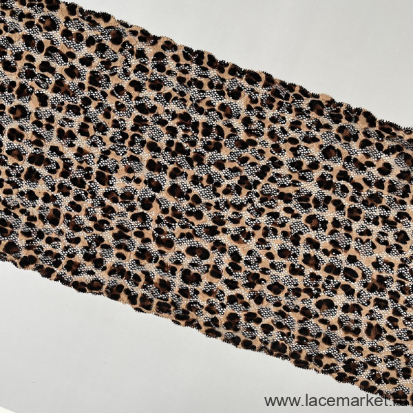 Эластичное кружево леопард 23 см цв225 , 1м (Р001-280-225)