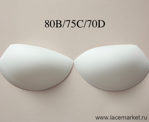 Белые чашки спейсер без пушап 80B/75C/70D цв.202, 1 пара (055-080-223)