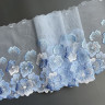 Кружево вышивка на сетке голубое 18 см цв.103 (правая), 1 м (001-253-103ПРАВАЯ)