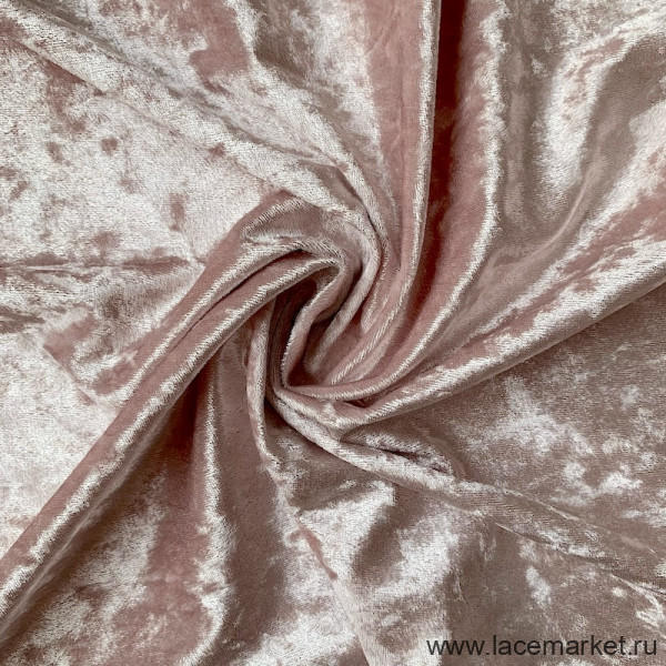 Пыльно-розовый бархат велюр стрейч пудра цв.410А, 1 м (029-002-410А)