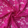Розовое эластичное кружевное полотно, 1 м (001-308-674)