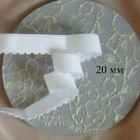 Белая отделочная резинка 20 мм Латвия цв.102 (001 по Лауме), УПАКОВКА 50 м (S003-020-202) 