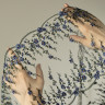 Кружево вышивка на сетке синие цветы с зеленым 23 см цв.491, 1 м (S001-284-491ЗЕЛ)  ОПТ