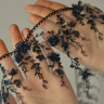 Кружево вышивка на сетке синие цветы 24 см цв 491, УПАКОВКА 10 м (S001-284-491) ОПТ