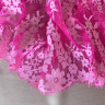 Неэластичное  розовое кружево Шантильи с ресничками 25 см цв.988, ОТРЕЗ 3 м (001-111-988)