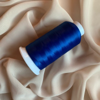 Синие текстурированные некрученые нитки для шитья василек MAX 150D/1 - 5000м, 1 шт.
