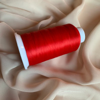 Красные текстурированные некрученые нитки для шитья цв. 873 MAX 150D/1 - 5000м, 1 шт. 