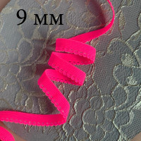 Ярко-розовая резинка для белья отделочная 9 мм цв.294, 1 м (004-009-294)