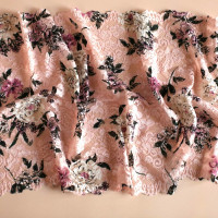 Пыльно-розовое эластичное кружево в цветы 29 см, 1 м (001-151-410) 