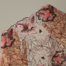 Кружево вышивка на эластичной сетке коричневые цветы 21.5 см цв105 , 1 м (001-283-105)