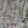 Ткань черная сетка с цветочной вышивкой, 1 м (020-010-201)