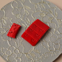 Красная застежка для бюстгальтера тканевая 2x6 Турция цв.116, 1 шт. (070-2х6-116А) 