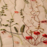 Ткань молочная сетка с цветочной вышивкой цв.802, 1 м (020-010-802)
