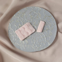 Пыльно-розовая застежка для бюстгальтера текстильная пудра 2x6 цв.410, 1 шт.  (070-2x6-410A)