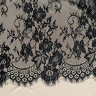 Кружевное полотно неэластичное с ресничками черное, ОТРЕЗ 3 м x 1.5 м (Р001-056-201)