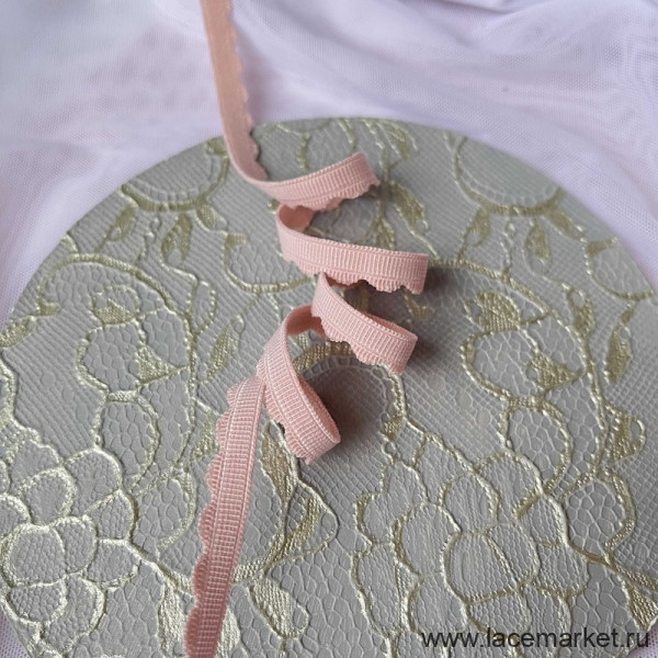 Отделочная резинка для нижнего белья пыльно-розовая 8 мм цв.410, 1 м (003-008-410)