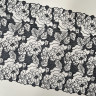 Кружево вышивка черные цветы на белой сетке 27 см, 1м (001-288-201) 