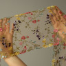Темно-бежевая неэластичная сетка с вышивкой цветы 24 см, УПАКОВКА 20 м (S001-271-225)