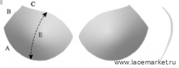 Бежевые чашки для бюстгальтера серебристый пион без пушап 80B/75C/70D, 1 пара (055-080-929)      