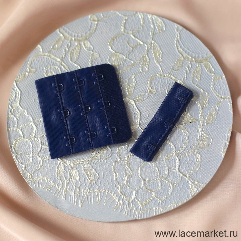 Синяя застежка для бюстгальтера тканевая 56 мм 3x9 цв.104, 1 шт. (070-309-104) 