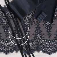Набор для пошива нижнего белья черные реснички /лиф на кости(не входит в набор) + трусики (090-001-053)