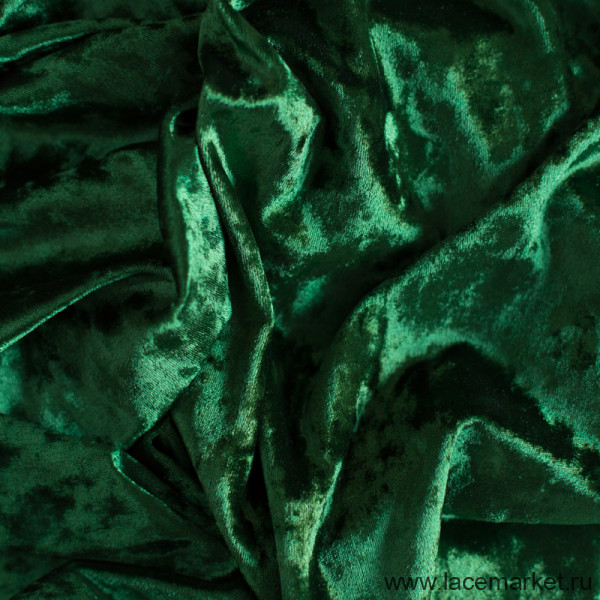 Зеленый бархат-велюр стрейч, 1 м 