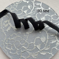 Черная отделочная резинка для нижнего белья Латвия 10 мм, 1 м (004-110-201)