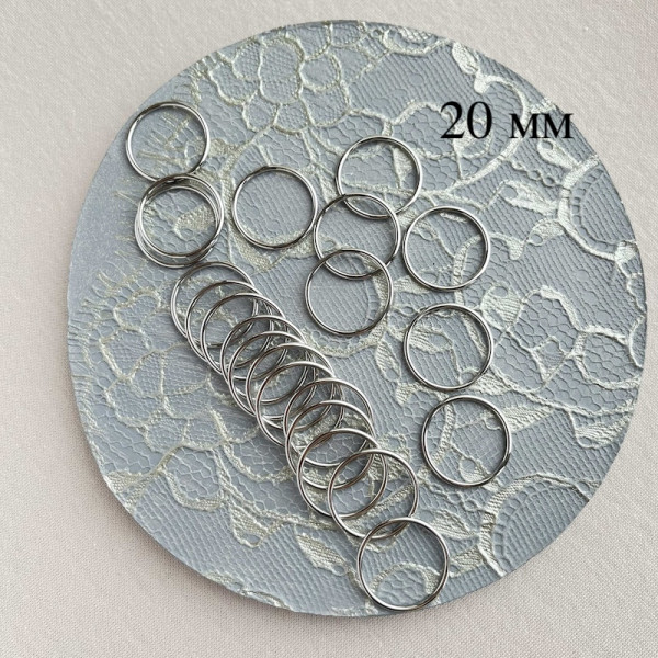 Кольцо для бретели серебро 20 мм, УПАКОВКА 100 шт. (S071-020-190)